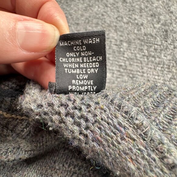 VTG Bill Blass Sweater Mens Grey L Embroidered Golf Bag V-Neck Pullover Knit USA - Picture 5 of 12